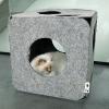 Cube Nala de jeu en feutre gris I love Happy cats