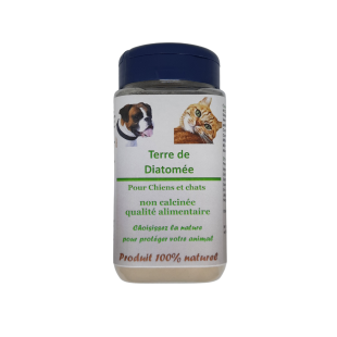 Poudre terre de diatomée antiparasitaire naturel pour chien et chat