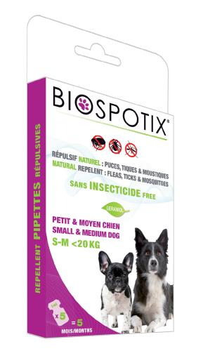 Pipettes répulsives naturelles Biospotix - Petit / Moyen chien